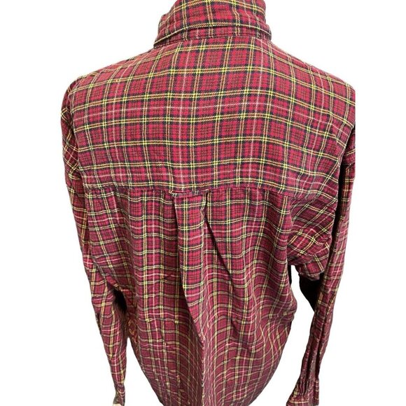 Chaps Ralph Lauren Men’s Flannel Size Medium Button Up Shirt Long Sleeve Plaid - Picture 6 of 7